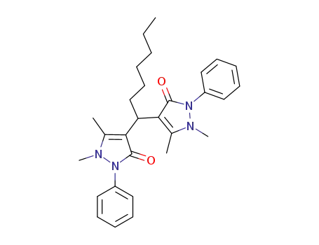 Molecular Structure of 7660-44-8 (4,4'-(1,1-heptanediyl)bis(1,5-dimethyl-2-phenyl-1,2-dihydro-3H-pyrazol-3-one))