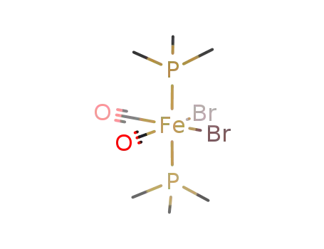 Molecular Structure of 62075-75-6 (iron(II)(carbonyl)2(trimethylphosphine)2Br<sub>2</sub>)