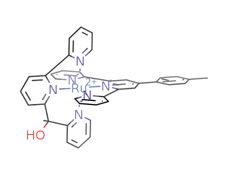 ruthenium(II)(4'-tolyl-2,2':6',2''-terpyridine)(1-[6-(2,2-bipyridyl)]-1-(2-pyridyl)-ethanol)