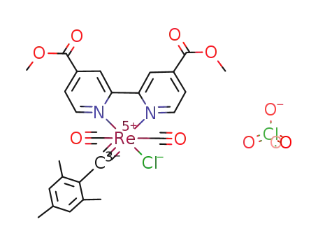 [Re(C(2,4,6-Me<sub>3</sub>C<sub>6</sub>H<sub>2</sub>))(4,4'-dimethoxycarbonyl-2,2'-bipyridine)(CO)2Cl]ClO<sub>4</sub>