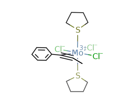 Molecular Structure of 185905-79-7 ([MoCl<sub>3</sub>(SC<sub>4</sub>H<sub>8</sub>)2(C<sub>6</sub>H<sub>5</sub>CCCH<sub>3</sub>)])