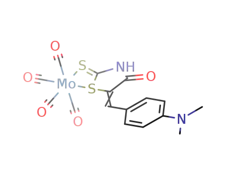 Molecular Structure of 1123204-08-9 (cis-[(5-(4-dimethylaminobenzylidene)rhodanine)tetra-carbonylmolybdate<sup>(0)</sup>])