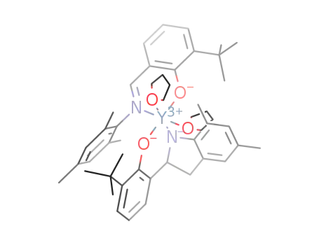 [((CH<sub>3</sub>)3CC<sub>6</sub>H<sub>3</sub>(O)CHNC<sub>6</sub>H<sub>2</sub>(CH<sub>3</sub>)3)Y(((CH<sub>3</sub>)3CC<sub>6</sub>H<sub>3</sub>O)CHNC<sub>6</sub>H<sub>2</sub>(CH<sub>3</sub>)2CH<sub>2</sub>)(C<sub>4</sub>H<sub>8</sub>O)2]