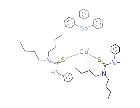 [Cu(triphenylstibine)(N,N-dibutyl-N'-phenylthiourea)2Cl]