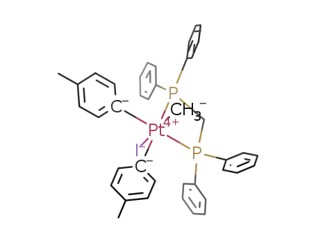 Pt((C<sub>6</sub>H<sub>5</sub>)2PCH<sub>2</sub>P(C<sub>6</sub>H<sub>5</sub>)2)(C<sub>6</sub>H<sub>4</sub>(CH<sub>3</sub>))2(CH<sub>3</sub>)I