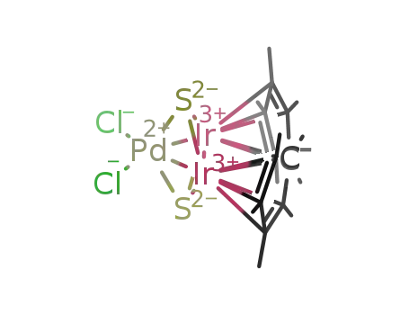 Molecular Structure of 213270-60-1 ((Cp*Ir)2(μ(3)-S)2PdCl2)