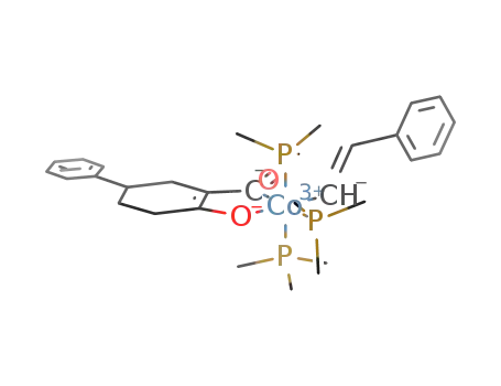 mer-(1-Carbonyl-2-oxo-5-phenyl-cyclohexen-diyl)(1-phenylethenyl)-tris(trimethylphosphan)cobalt(III)