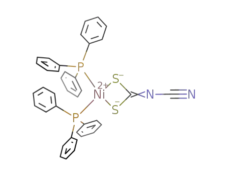 Molecular Structure of 14916-09-7 ((P(C<sub>6</sub>H<sub>5</sub>)3)2Ni(S<sub>2</sub>CNCN))