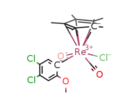 Molecular Structure of 653000-24-9 (trans-(η5-C5Me5)Re(CO)2(2-methyoxy-4,5-dichlorophenyl)chloride)