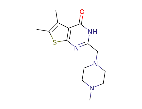 Molecular Structure of 792952-23-9 (5,6-dimethyl-2-[(4-methyl-1-piperazinyl)methyl]thieno[2,3-d]pyrimidin-4(3H)-one)