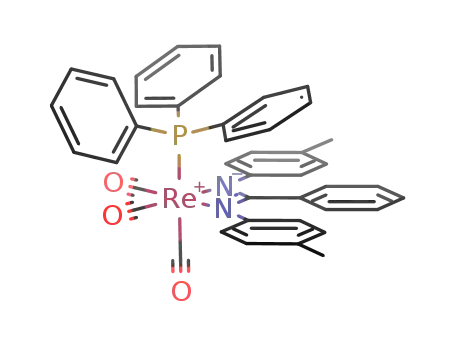 (Re(CO)3(P(C<sub>6</sub>H<sub>5</sub>)3)(CH<sub>3</sub>C<sub>6</sub>H<sub>4</sub>NC(C<sub>6</sub>H<sub>5</sub>)NC<sub>6</sub>H<sub>4</sub>CH<sub>3</sub>))