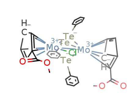 Molecular Structure of 258823-77-7 ((η5-MeCO2C5H4Mo)2(μ-Cl)(μ-PhTe)3)