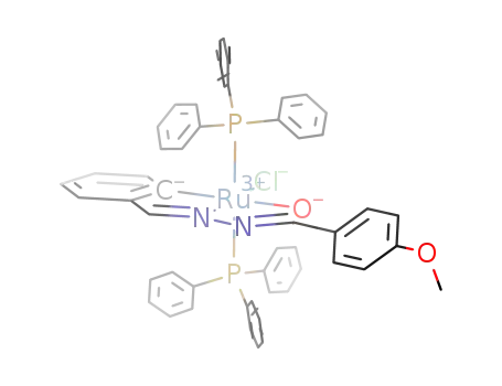 Molecular Structure of 928151-55-7 (trans-[Ru(III)(C<sub>6</sub>H<sub>4</sub>CHNNC(4-MeO-C<sub>6</sub>H<sub>4</sub>)O)(PPh<sub>3</sub>)2Cl])