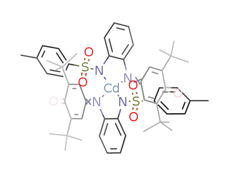 Molecular Structure of 147632-50-6 (bis{2,6-di-tert-butyl-4-{o-(tosylamino)-phenylimino}-2,5-cyclohexadien-1-one}-cadmium(II))