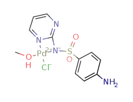 Molecular Structure of 1096051-55-6 (Pd(sulfadiazine)(CH<sub>3</sub>OH)Cl)