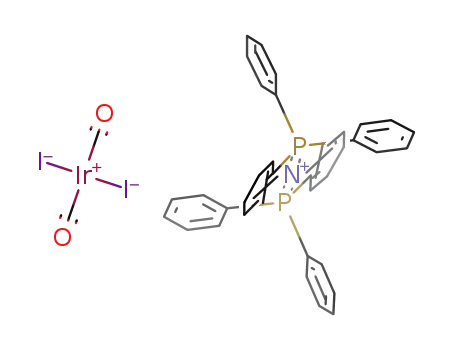 Molecular Structure of 153735-01-4 ([((C<sub>6</sub>H<sub>5</sub>)3P)2N]<sup>(1+)</sup>*[IrI<sub>2</sub>(CO)2]<sup>(1-)</sup>=[((C<sub>6</sub>H<sub>5</sub>)3P)2N][IrI<sub>2</sub>(CO)2])