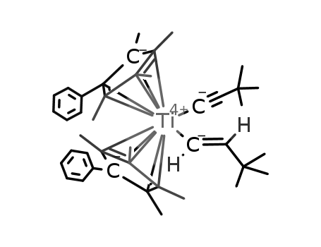 Molecular Structure of 252007-12-8 ([(η(5)-C5Me4Ph)2Ti(η(1)-(E)-CH=CHCMe3)(η(1)-CCCMe3)])