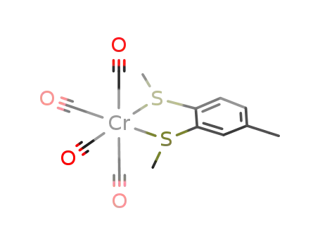 Molecular Structure of 78802-75-2 (Cr(CO)4(CH<sub>3</sub>C<sub>6</sub>H<sub>3</sub>(SCH<sub>3</sub>)2))