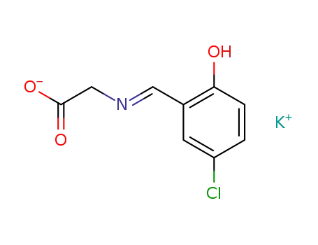 Molecular Structure of 466664-20-0 (potassium 2-(((E)-1-(5-chloro2-hydroxyphenyl)methylidene)amino)acetate)
