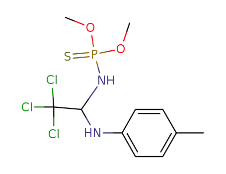 Molecular Structure of 1229042-21-0 (O,O-dimethyl-N-[2,2,2-trichloro-1-(4-methylphenylamino)ethyl] phosphoramidothioate)