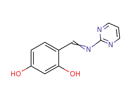 Molecular Structure of 392312-34-4 (1,3-Benzenediol, 4-[(2-pyrimidinylimino)methyl]- (9CI))