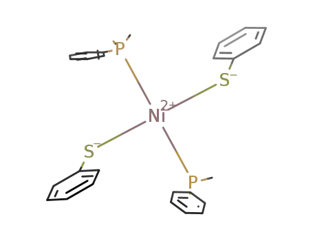 Molecular Structure of 59738-22-6 (Nickel, bis(benzenethiolato)bis(dimethylphenylphosphine)-)