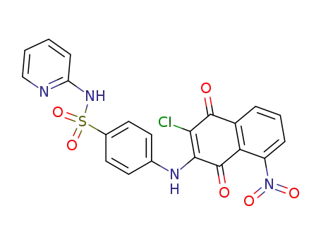 4-(3-chloro-8-nitro-1,4-dioxo-1,4-dihydronaphthalen-2-ylamino)-N-(pyridin-2-yl)benzenesulfonamide
