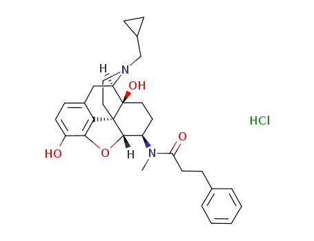 N-[(5R,6R)-17-(cyclopropylmethyl)-4,5-epoxy-3,14-dihydroxymorphinan-6-yl]-3-phenyl-N-methylpropanamide hydrochloride