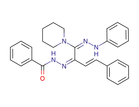 (1E,2Z,3E)-1-(piperidin-1-yl)-1-(phenylhydrazono)-2-[(benzoyl)hydrazono]-4-(phenyl)but-3-ene