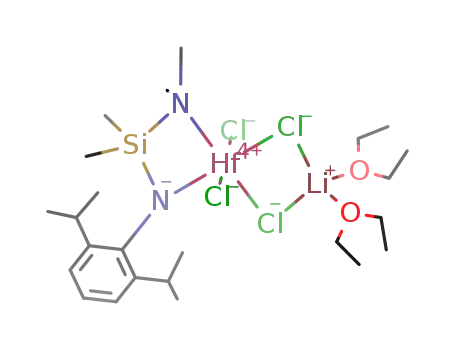 μ2,η1-N-[(N,N-dimethylamino)dimethylsilyl]-2,6-diisopropylanilidohafnium chloride-lithium chloride Et2O adduct