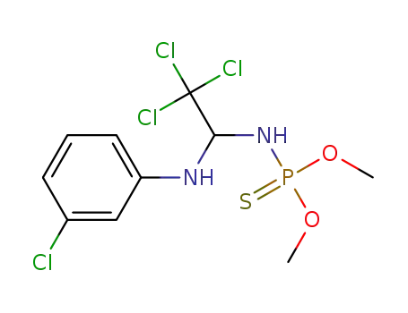 Molecular Structure of 1229042-18-5 (O,O-dimethyl-N-[2,2,2-trichloro-1-(3-chlorophenylamino)ethyl] phosphoramidothioate)