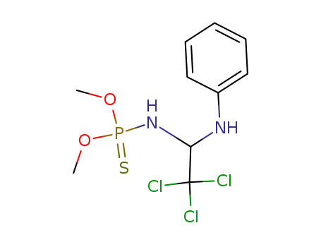 Molecular Structure of 1229042-14-1 (O,O-dimethyl-N-(2,2,2-trichloro-1-phenylaminoethyl)phosphoramidothioate)