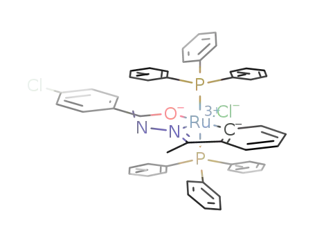 trans-[Ru(III)(C<sub>6</sub>H<sub>4</sub>C(Me)NNC(O)C<sub>6</sub>H<sub>4</sub>-4-Cl)(PPh<sub>3</sub>)2Cl]