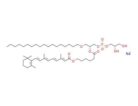 Molecular Structure of 1227081-84-6 (sodium 1-O-octadecyl-2-(6-(all-trans-retinoyloxy)hexanoyl)-sn-glycero-3-phospho-(S)-glycerol)