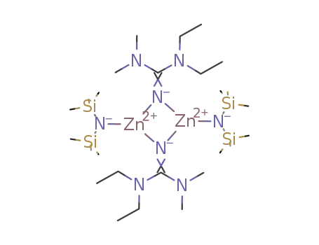 Molecular Structure of 1000163-77-8 ([zinc(μ-1,1-dimethyl-3,3-diethylguanidine)(N(SiMe3)2)]2)