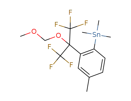 (2-(1,1,1,3,3,3-hexafluoro-2-(methoxymethoxy)propan-2-yl)-4-methylphenyl)trimethylstannane