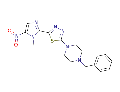 2-(4-benzylpiperazin-1-yl)-5-(1-methyl-5-nitro-1H-imidazol-2-yl)-1,3,4-thiadiazole
