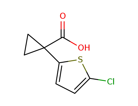 Molecular Structure of 1268444-86-5 (1-(5-chlorothien-2-yl)cyclopropanecarboxylic acid)