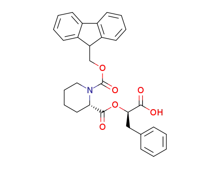 Molecular Structure of 1316671-16-5 ((R)-N-(9-fluorenylmethoxycarbonyl)-(S)-pipecolinylphenyllactic acid)