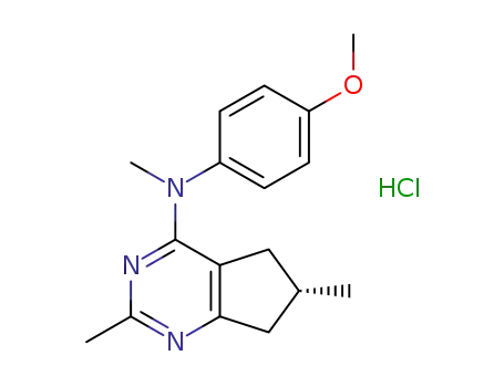 (6S)-N-(4-methoxyphenyl)-N,2,6-trimethyl-6,7-dihydro-5H-cyclopenta[d]pyrimidin-4-aminium chloride