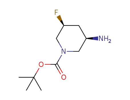 Molecular Structure of 1271810-13-9 ((3R,5S)-tert-butyl 3-aMino-5-fluoropiperidine-1-carboxylate)