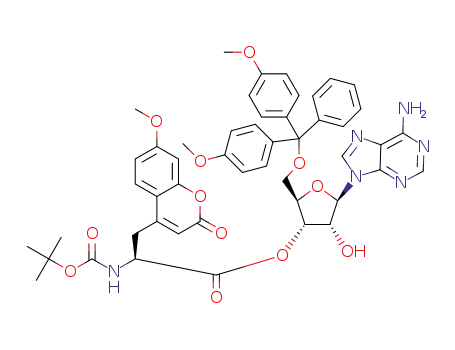 (S)-(2R,3R,4R,5R)-2-(6-amino-9H-purin-9-yl)-5-((bis(4-methoxyphenyl)(phenyl)methoxy)methyl)-4-hydroxytetrahydrofuran-3-yl 2-((tert-butoxycarbonyl)amino)-3-(7-methoxy-2-oxo-2H-chromen-4-yl)propanoate