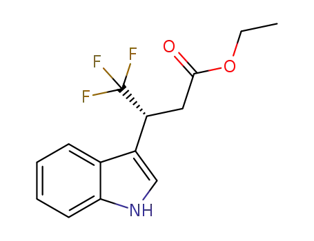 Molecular Structure of 151636-96-3 ((R)-ethyl 4,4,4-trifluoro-3-(1H-indol-3-yl)butanoate)
