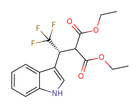 Molecular Structure of 1275517-81-1 (diethyl (R)-2-(2,2,2-trifluoro-1-(1H-indol-3-yl)ethyl)malonate)