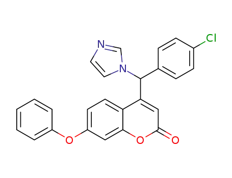 Molecular Structure of 1270046-35-9 (4-[ (4-chlorophenyl)(1H-imidazol-1-yl)methyl]-7-phenoxy-2H-chromen-2-one)