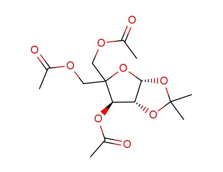 4-C-acetoxymethyl-3,5-di-O-acetyl-1,2-O-(1-methylethylidene)-β-L-threo-pentofuranose