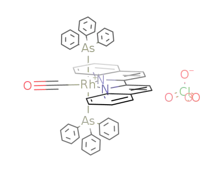 Molecular Structure of 69547-75-7 ([Rh(CO)(C<sub>18</sub>H<sub>12</sub>N<sub>2</sub>)(As(C<sub>6</sub>H<sub>5</sub>)3)2]<sup>(1+)</sup>*ClO<sub>4</sub><sup>(1-)</sup>=[Rh(CO)(C<sub>18</sub>H<sub>12</sub>N<sub>2</sub>)(As(C<sub>6</sub>H<sub>5</sub>)3)2]ClO<sub>4</sub>)