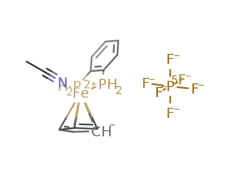 η5-cyclopentadienyl(1,2-diphosphinobenzene)(acetonitrile)iron(II) hexafluorophosphate