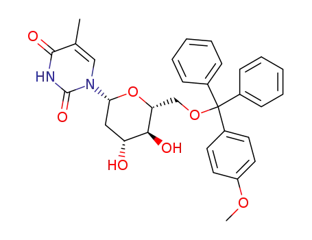 1-(6-O-monomethoxytrityl-2-deoxy-β-D-arabino-hexopyranosyl)thymine