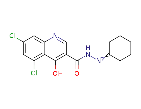 5,7-Dichloro-4-hydroxy-quinoline-3-carboxylic acid cyclohexylidene-hydrazide